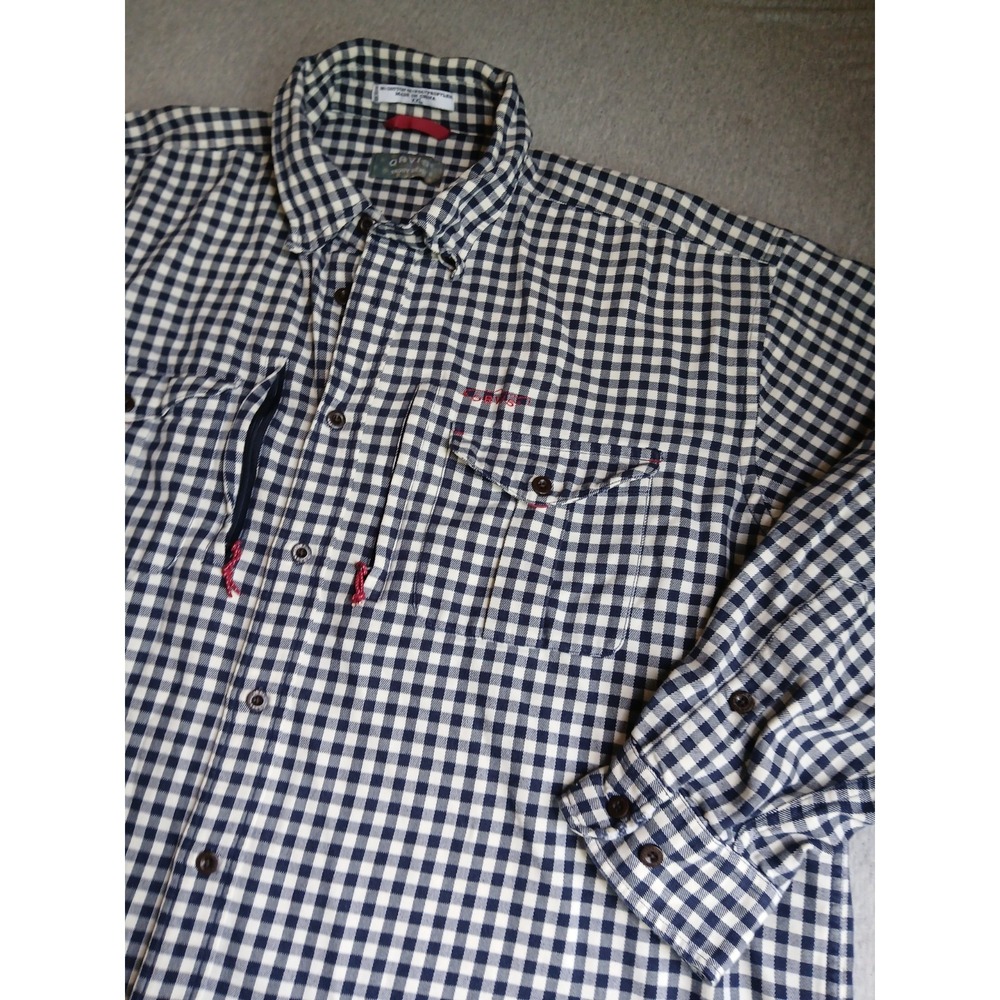 Orvis Shirt XXL 2x Trout Bum Utility Fishing Gingham Plaid Outdoor Work Retro